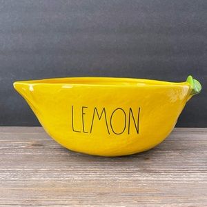 Rae Dunn Lemon Shaped Yellow Bowl Lemons Artisan by Magenta Ceramic NEW Summer